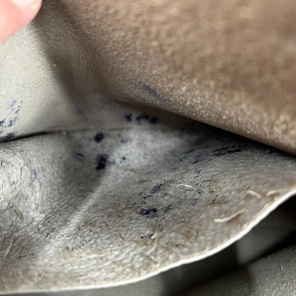 ALLSAINTS Gray Taupe Pebbled Leather Boho Western Crossbody Shoulder Bag Purse - Picture 16 of 16